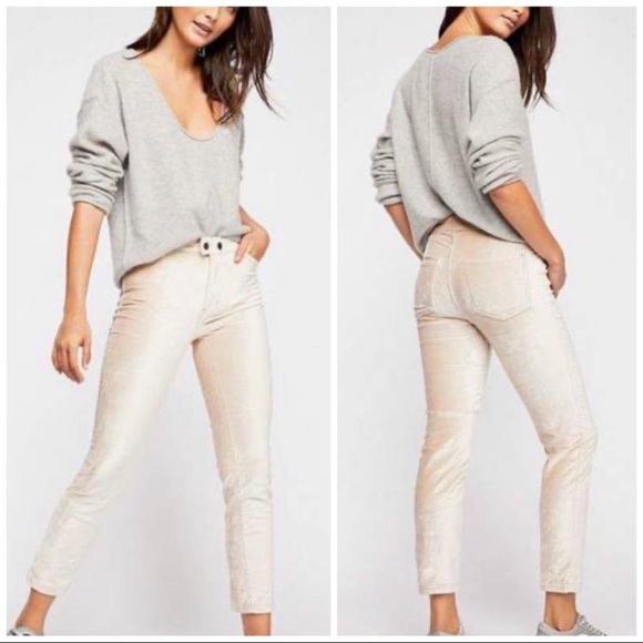 Free People Pants - Free people sweet Jane champagne velvet pants